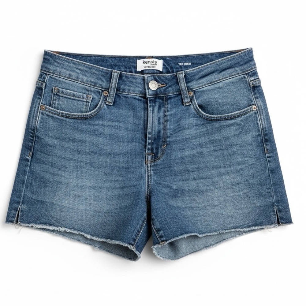 NEW Kensie Size 4/27 Vintage Luxe Jean Shorts Cut Offs Side Slits